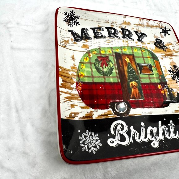 2 Geoffrey Allen 2014 Sleigh Bell 8.5" Square Plates by Certified Internat READ - Picture 8 of 13